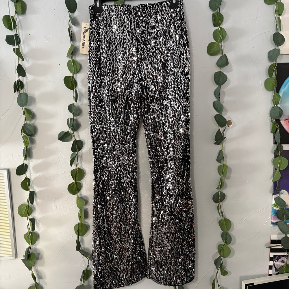 Black and Silver Sequin Pants